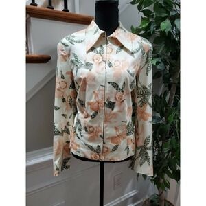Selections Women Multicolor Cotton Long Sleeve Full Zip Collared Casual jacket